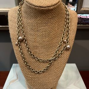 Sabika Layering Necklace Brushed Gold Tone